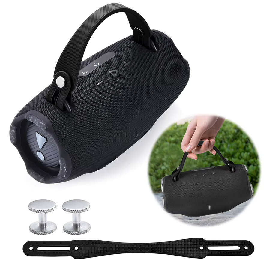 Abnehmbarer Silikon-Griffriemen für JBL Xtreme 4, 3 und 2 Bluetooth-Lautsprecher in Schwarz oder Orange inklusive 2 Paar Schrauben - Bild 2