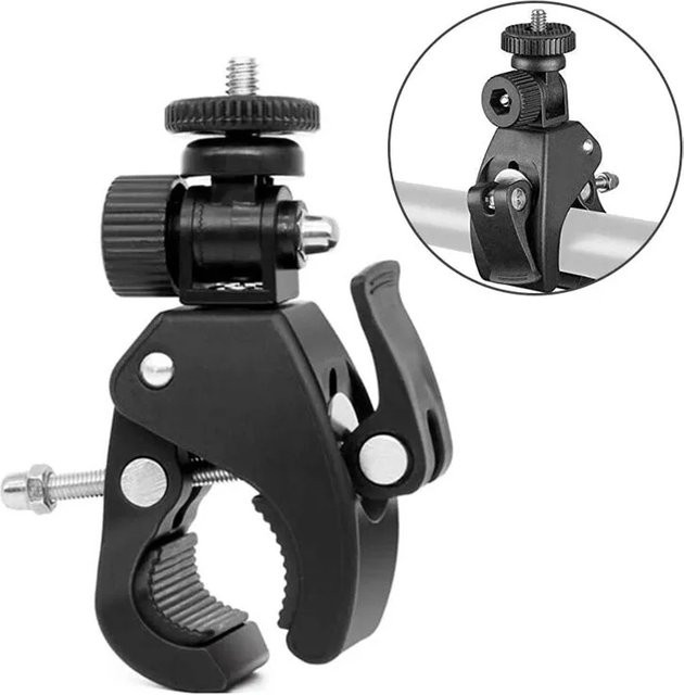 HONGDAK Fahrrad Kamera Halterung Schwarz Universal 360 Grad für GoPro, Insta360 und DJI Action Kameras - Bild 1