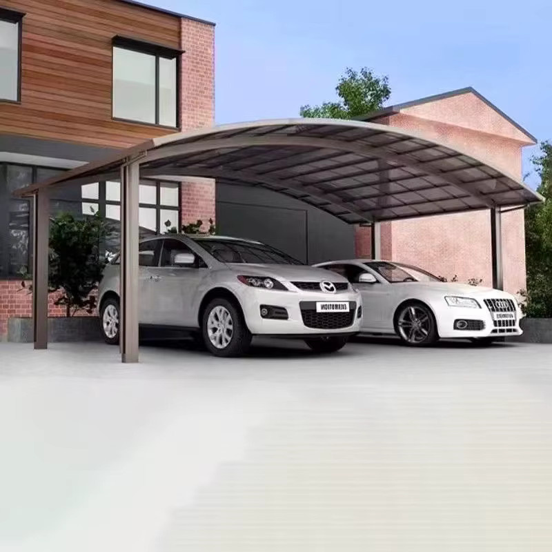 VillaShelter Carport Baldachin aus Aluminiumlegierung in Grau mit gebogenem Design - Bild 3