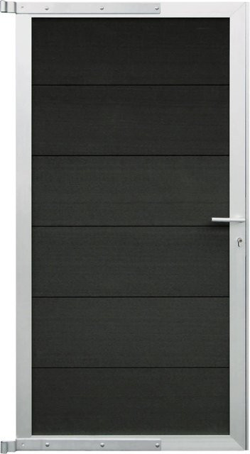 GartenLand Steckzauntor Classico aus WPC und Aluminium in Anthrazit und Silber, Breite: 90 cm, Höhe: 180 cm - Bild 1