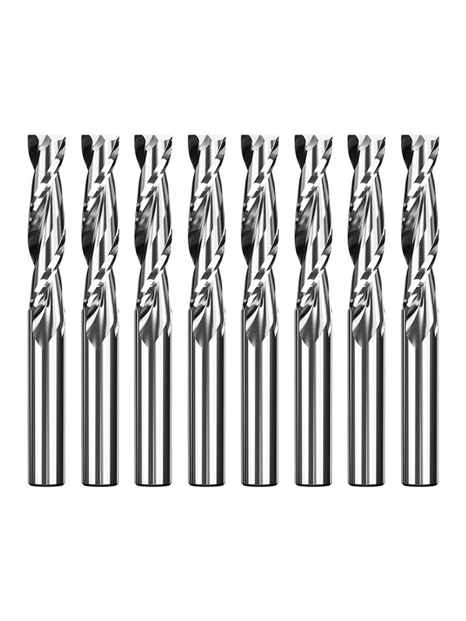 HUHAO 2er-Set HRC65 Schaftfräser mit 2 Zähnen und geradem Schaft für CNC-Router zur Bearbeitung von Aluminium, Edelstahl und Metall - Bild 4
