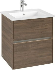 V&B Waschtischunterschrank Collaro mit Waschbecken und LED-Beleuchtung B/T/H: 56,1 x 48 x 61 cm - Bild 1
