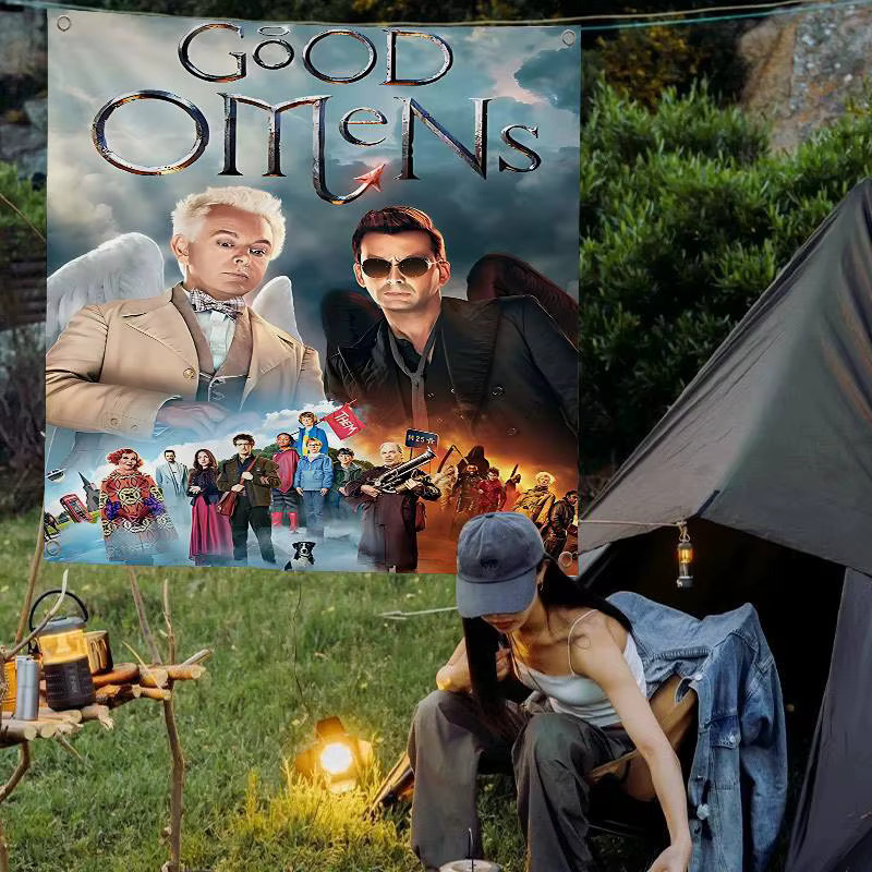 Potdemiel Kleines Cheerleading-Banner G-Good Omens Handgezogene Flagge in Multicolour - Bild 5