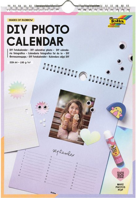 DIY Fotokalender Shades of Rainbow Multicolor Tischkalender aus Papier B/H: 29,7 x 21,0 cm - Bild 1