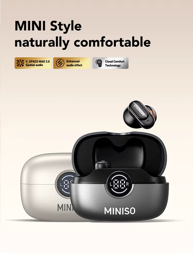 MINISO Bluetooth In-Ear Kopfhörer in Schwarz mit KI-Übersetzungsfunktion, Geräuschunterdrückung und 30 Stunden Wiedergabezeit - Bild 7