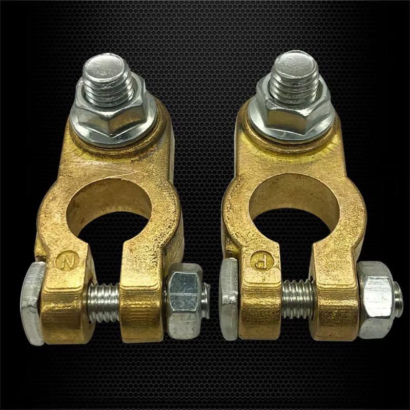 TOP-MAX Auto Batterie Terminal Kabelklemmen Set CP-0363-01 Gold Positive und Negative Stecker 2er Pack - Bild 2