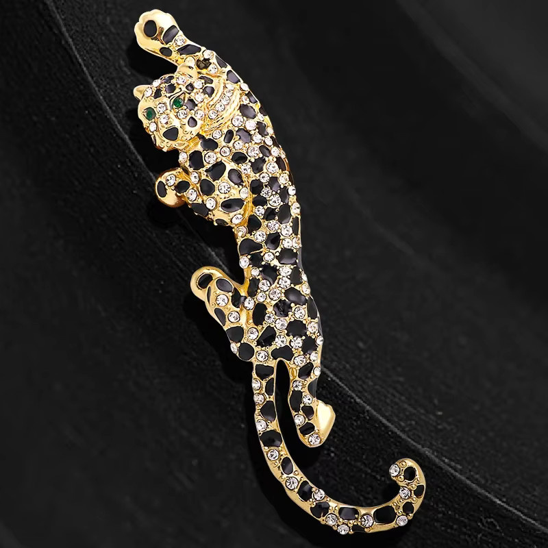 shmik Brosche Leopard, Emaille, Gold, Unisex - Bild 3
