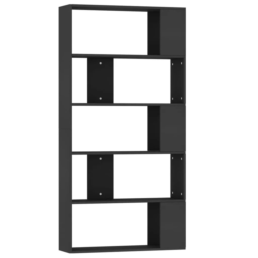 vidaXL Bücherregal und Raumteiler in Schwarz aus MDF, B/T/H: 80 x 24 x 159 cm - Bild 2