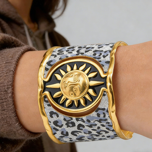 Myfresty Armreif Sonnenblumen, Gold, Edelstahl, Damen - Bild 1