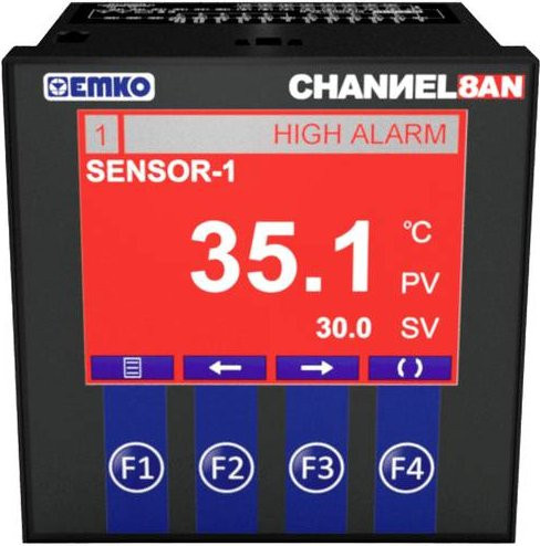 Emko CHANNEL8A-N 2-Punkt-Temperaturregler Schwarz, Messbereich -200 bis +650°C, Relais 5A, B/T/H: 9,6 x 9,6 x 9,6 cm - Bild 1