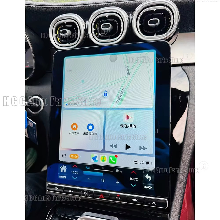 YANFU Android Auto und CarPlay Autoradio mit 12,1 Zoll Display und GPS Navigation für Mercedes Benz GLC X253/C253 C W205, Schwarz - Bild 2