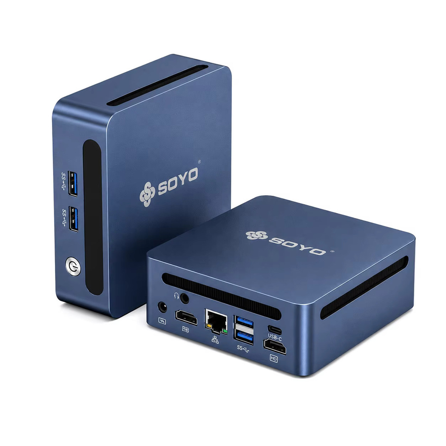 SOYO Y5 Pro Mini-PC mit Intel Core i5, 16GB RAM, 512GB SSD und Windows 11 Pro, blauer Desktop-Computer mit USB-C, HDMI und WiFi - Bild 4