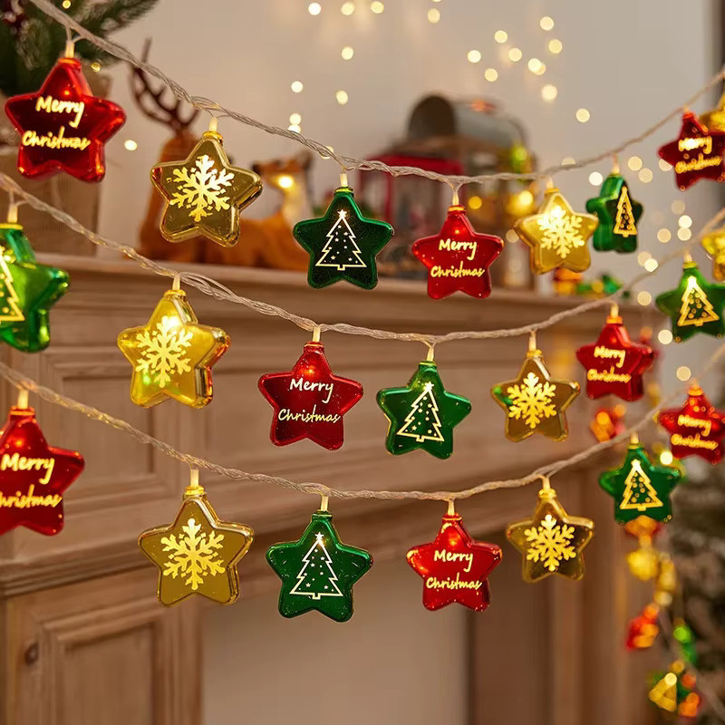 Batteriebetriebene Weihnachts-Lichterkette mit bunten Kugeln in Warmweiß und Multicolour für deine Weihnachtsdekoration - Bild 1