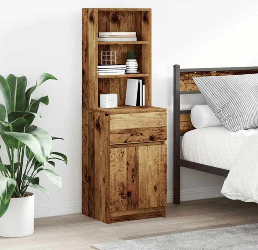 Nachttisch Vidaxl in Altholz-Optik Braun im Landhaus- und Industrial-Stil aus Holzwerkstoff, B/T/H: 39 x 35 x 125 cm - Bild 1
