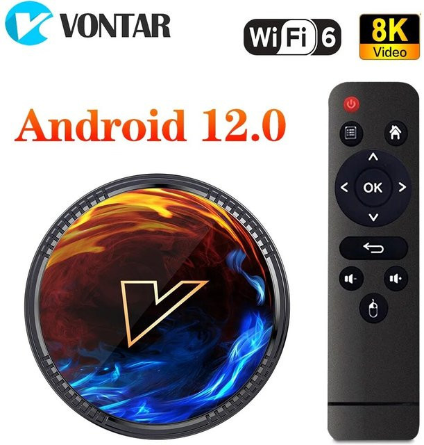 VONTAR H1 Android 12.0 TV-Box Media Streamer in Schwarz mit Allwinner H618 Quad-Core Cortex A53, 8K-Video Unterstützung, Bluetooth 5.0 und Wi-Fi 6 - Bild 1