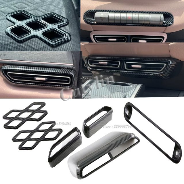 Carbon Fiber AC Schalter Panel und Klimaanlage Lüftungsrahmen Abdeckung für BYD Dolphin Mini Seagull Dolphin Surf 2024-2026 in Schwarz von cutylin - Bild 1