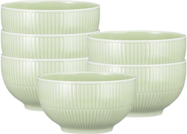 Seltmann Weiden Müslischalen Amina Keramik Grün Durchmesser: 15 cm, 6er Set - Bild 1