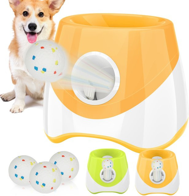 HGTUGO Automatischer Tennisballwerfer, Jagdspielzeug, USB-aufladbar, mit 3 Tennisbällen - Bild 1