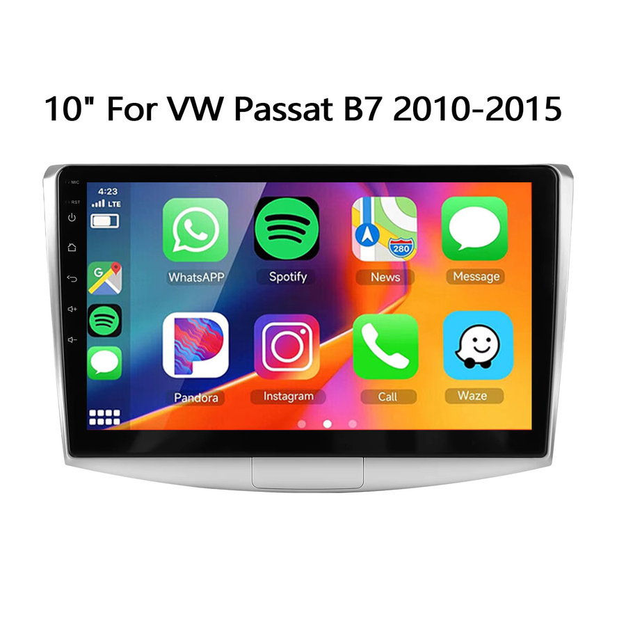 ESSGOO Android 15 Autoradio mit 10 Zoll IPS Touchscreen, 4+64GB, GPS, Wireless Carplay, Android Auto, Bluetooth, Wifi und Mirror Link für VW Passat B7 CC Magotan 2010-2015, Schwarz - Bild 6