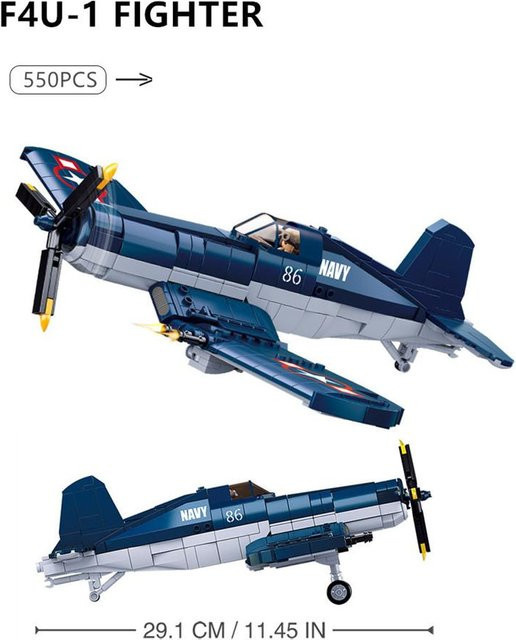 Sluban WK2 Pazifiksturm Militärische F4U 1 Piratenjäger, Bausteine, 550 Teile, ab 6 Jahren - Bild 1