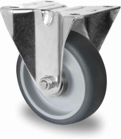 CASCOO Bockrolle Serie P2W2 mit Rollenlager aus Stahl und Kunststoff, Durchmesser: 100 mm, Farbe: Silber/Grau, verzinkt - Bild 1
