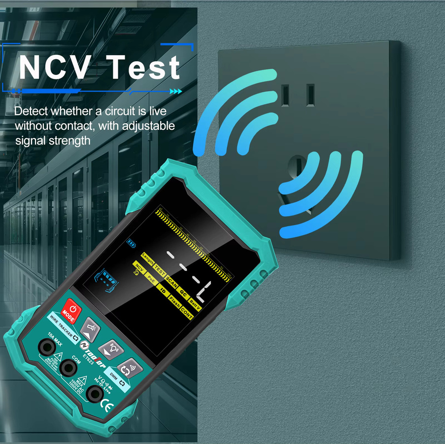 TOOLTOP Multifunktionaler Netzwerkkabeltester mit 3,2-Zoll-Display, POE-Test, LAN-Kabel-Mapping, Multimeter und NCV-Telefonleitung-Tracker - Bild 5