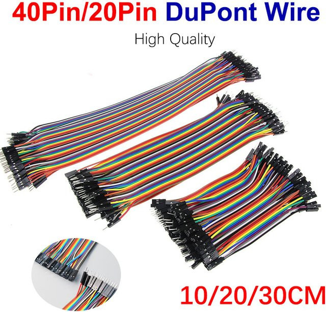 Dupont Jumper Wire Kabel Set für Arduino DIY in Mehrfarbig mit Stecker zu Stecker, Stecker zu Buchse und Buchse zu Buchse (10 cm, 20 cm, 30 cm) - Bild 1