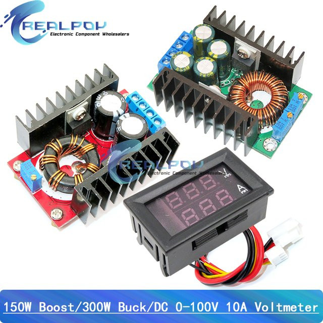 REALPOY Step Up Boost Converter und Step Down Buck Netzteil Modul mit Digital Voltmeter und Amperemeter DC 0-100V 10A 300W 150W - Bild 1