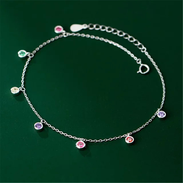 Fußkettchen Robbie, 925 Silber, Zirkon, Perle, Damen - Bild 1