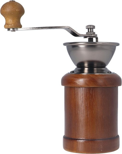 Manuelle Kaffeemühle CosyHome aus Eiche und Edelstahl in Grau und Braun mit ergonomischem Kurbelgriff und konischem Mahlkern im Retro-Design - Bild 1