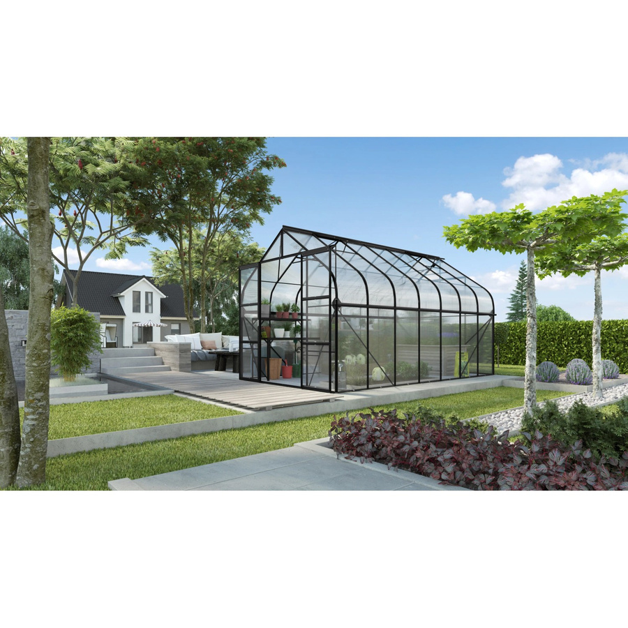 Vitavia Gewächshaus Diana 11500 Schwarz mit Fundament aus Aluminium und Polycarbonat für deinen Garten - Bild 2