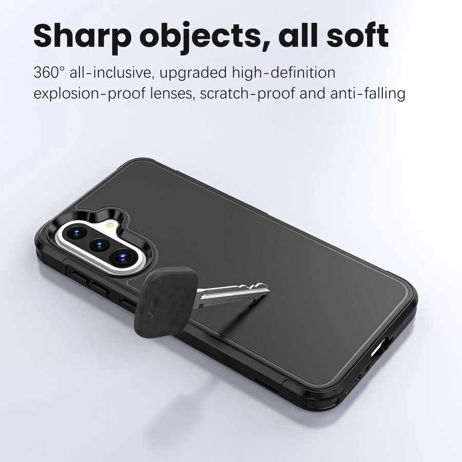 Robuste Rüstung Handyhülle für Samsung Galaxy A56 A36 A26 A16 A06 A55 A35 A25 A15 A05S in Schwarz mit stoßfestem Hautgefühl und Drop Protect Cover - Bild 4