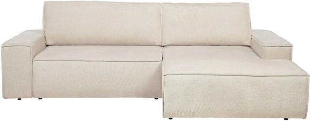 Vente-unique Schlafsofa Amelia in Beige mit L-Form und Schlaffunktion - Bild 1