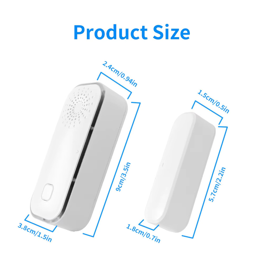 Tuya Smart WiFi Tür-Fenster-Sensor mit integrierter Sirene und App-Steuerung in Weiß, kompatibel mit Alexa und Google Home - Bild 2