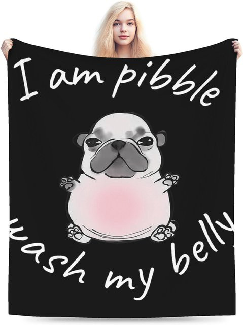 Flanell-Hundedecke Ich bin ein Pibble mit Motivdruck von JMG Household Supplies, Farbe Schwarz, B/H: 70 x 100 cm - Bild 1