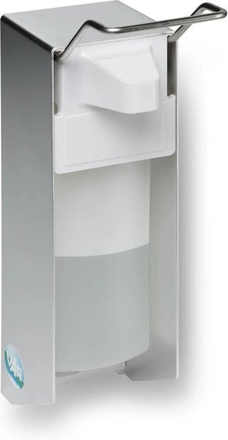 PROREGAL Handdesinfektionsspender mit Behälter zur Wandmontage in Silber, H x B x T: 25 x 8 x 21 cm - Bild 1