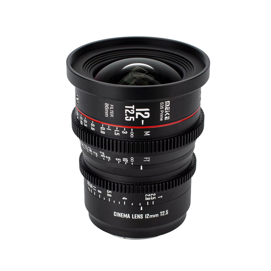 Meike Prime 12mm T2.5 Kinofilmobjektiv für Super-35-Kamerasysteme, Schwarz - Bild 2