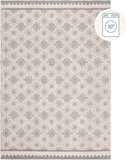 Flair Rugs Kurzflorteppich Grausen in Beige-Grau, B/T: 116 x 170 cm, waschbar - Bild 1