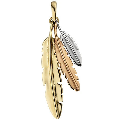 Colfem Anhänger Federn, 333 Gold tricolor, Unisex - Bild 1