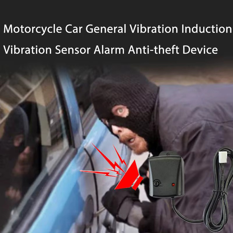 Vibrationssensor Auto Alarmsystem für Fahrzeug, Fahrrad und Motorrad zum Diebstahlschutz, Schwarz - Bild 2