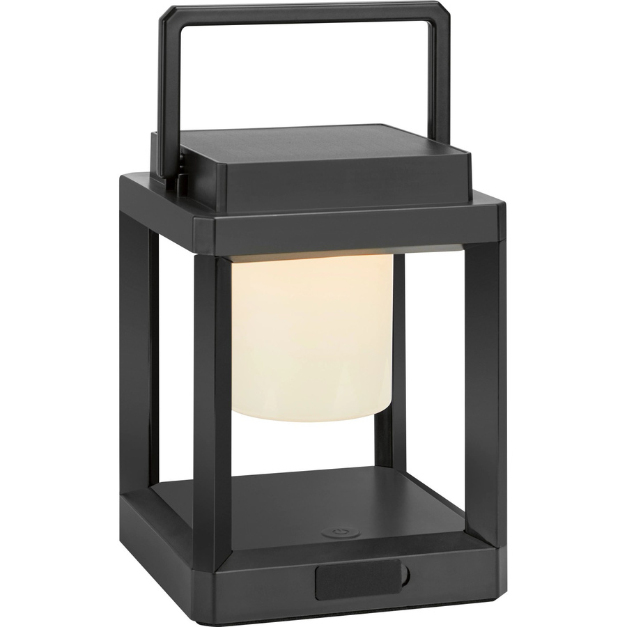Eckige Solar-LED-Laterne in Schwarz, dimmbar, für Garten, Terrasse und Balkon, B/T/H: 13,5 x 13,5 x 18 cm - Bild 2
