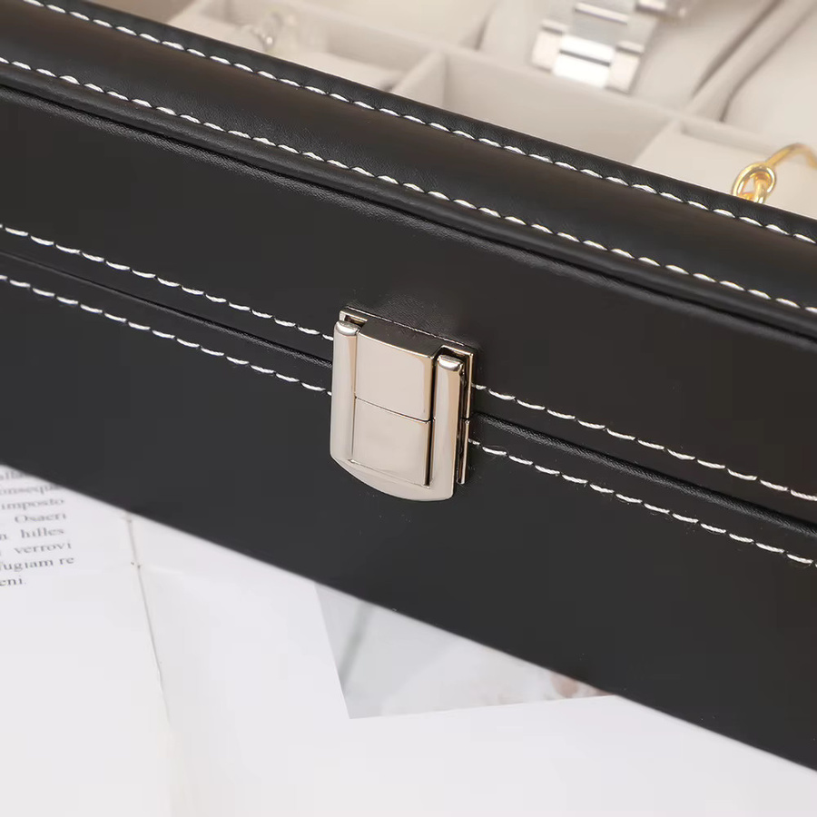 DELESYS Uhrenbox, PU-Leder, Schwarz, 10 Positionen - Bild 3