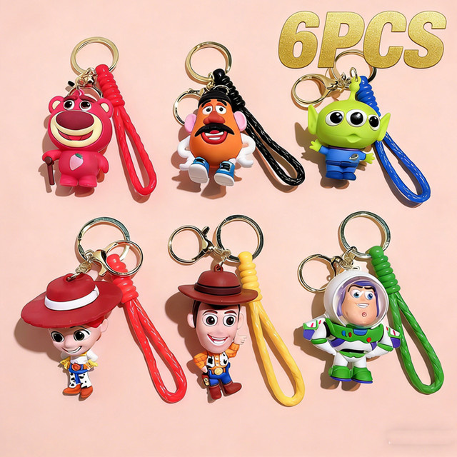 BEAST KINGDOM Disney Woody Buzz Puppen-Schlüsselanhänger, 6-teiliges Set - Bild 1