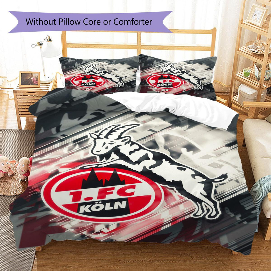 1. FC Köln Bettwäsche-Set in Weiß mit Bettbezug und 2 Kissenbezügen, B/H: 220 x 240 cm - Bild 1