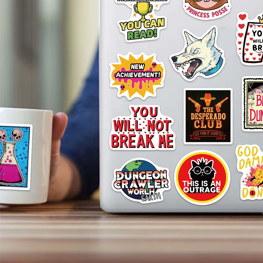 Dungeon Crawler Carl Graffiti-Aufkleber Set, wasserfeste DIY-Sticker in Multicolor für Gepäck, Lautsprecher und Notizbücher - Bild 3