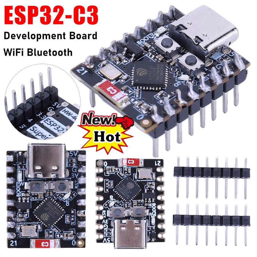 APWIKOGER ESP32-C3 SuperMini Entwicklungsboard mit WiFi und Bluetooth in Schwarz - Bild 2