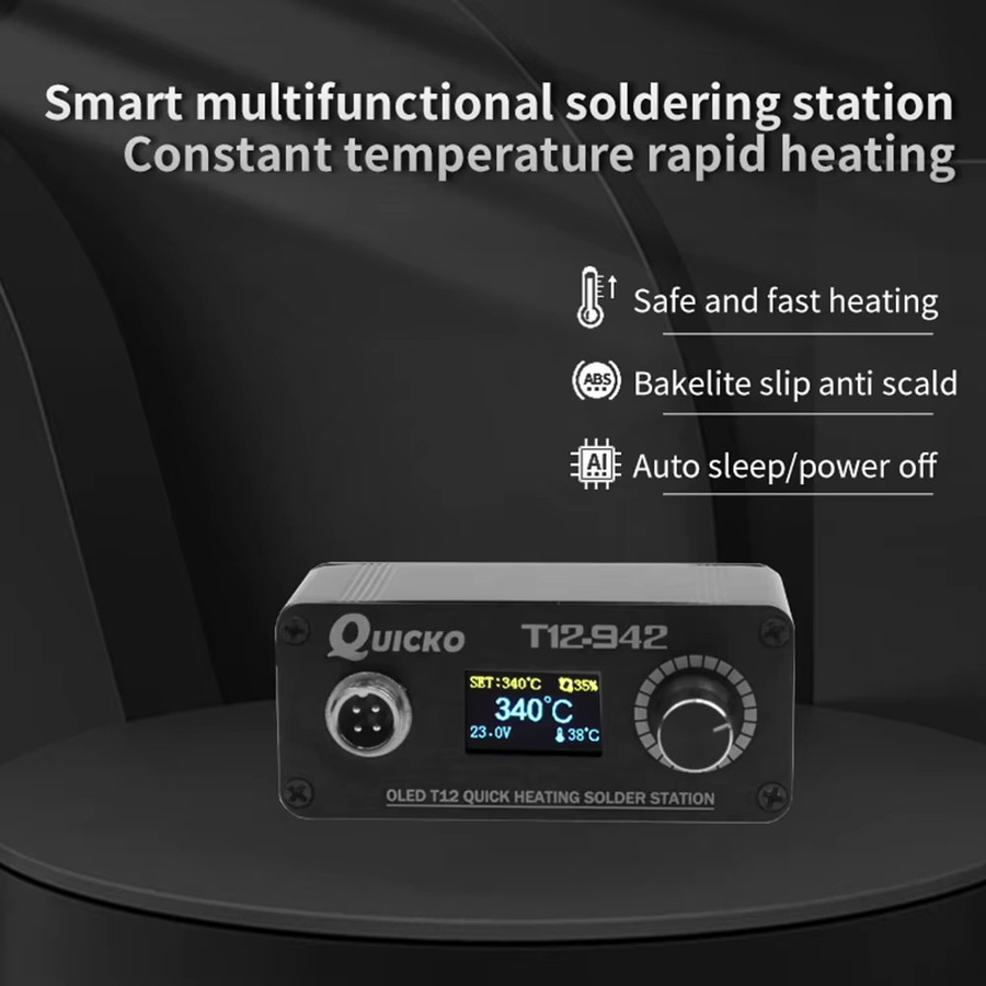 QUICKO T12-942 OLED MINI Lötstation Digitaler Schweißkolben DC-Version in Schwarz - Bild 2