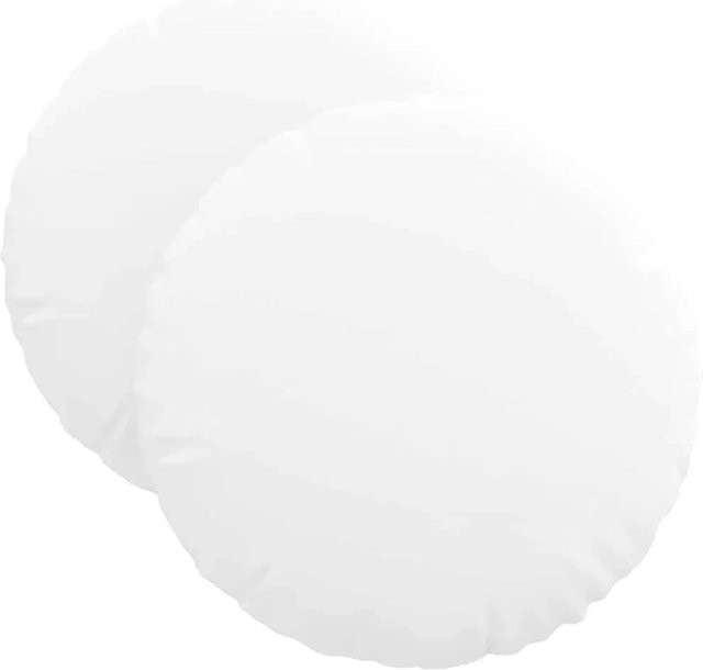 vidaXL Sitzkissen 2er Set Weiß, rund, Durchmesser: 40 cm, Höhe: 13 cm, mit abnehmbarem Bezug - Bild 1