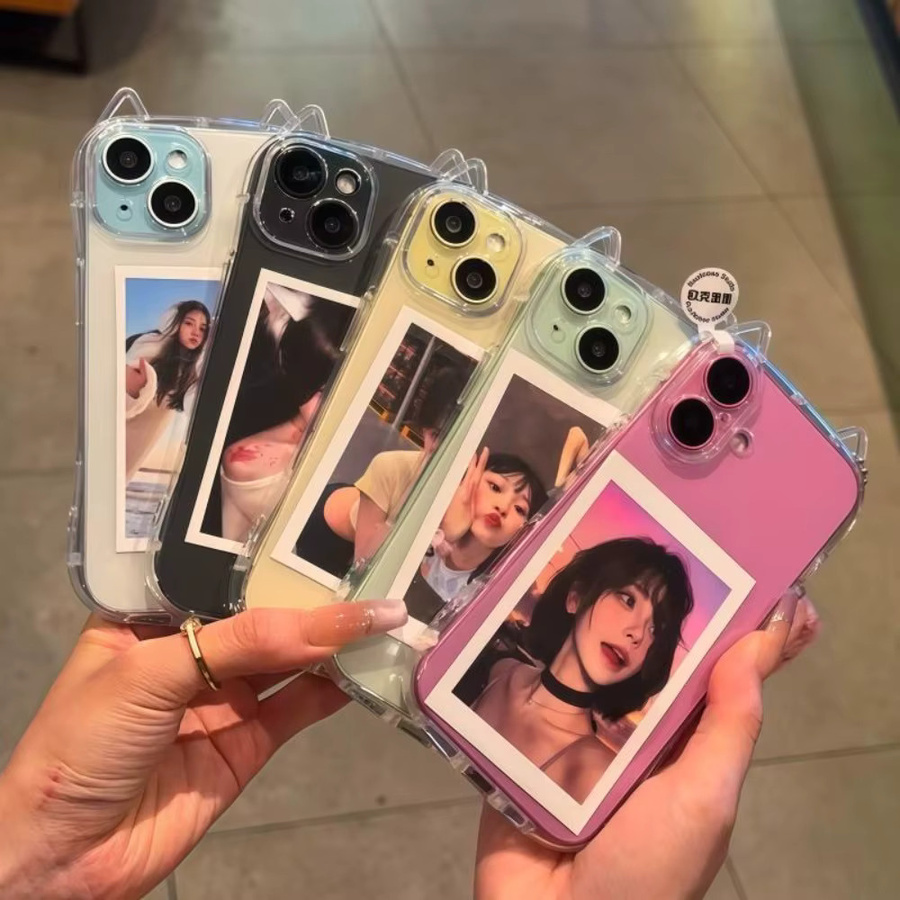 FUCHU Handyhülle mit süßen 3D Katzenohren für iPhone 17 Air 16 Pro Max 15 14 13 12 11 in Transparent, stoßfeste weiche TPU Abdeckung - Bild 3