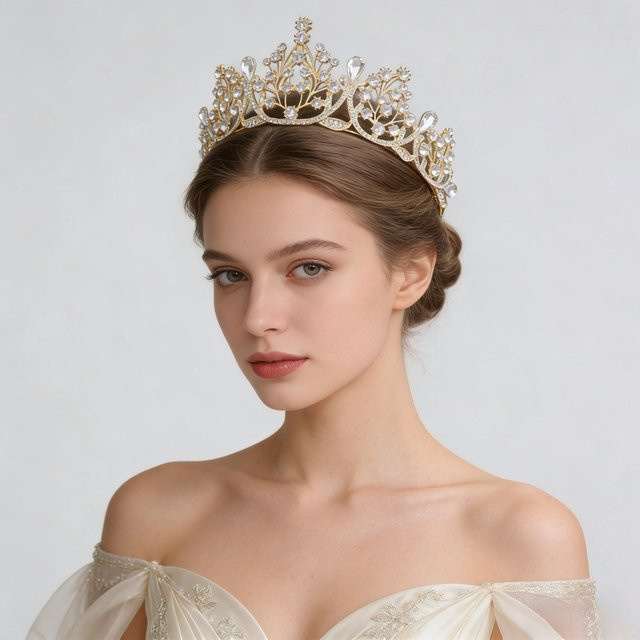 LOVE&NAME Tiara-Krone, Kristall, Vintage, Unisex - Bild 1